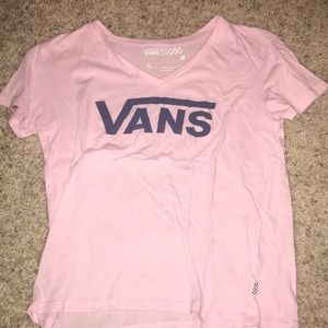 Baby pink and purple lettered vans tee shirt